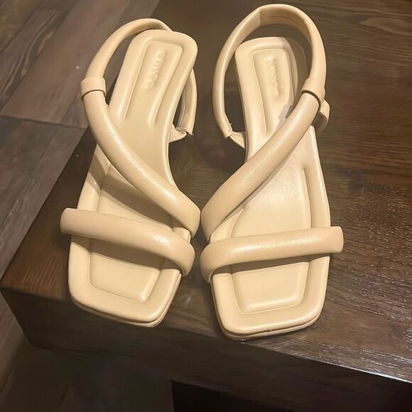 VINCE Coline Tubular Leather Slingback Sandals - Picture 8 of 16